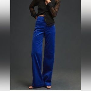 Anthropologie Colette wide leg trouser pant in blue